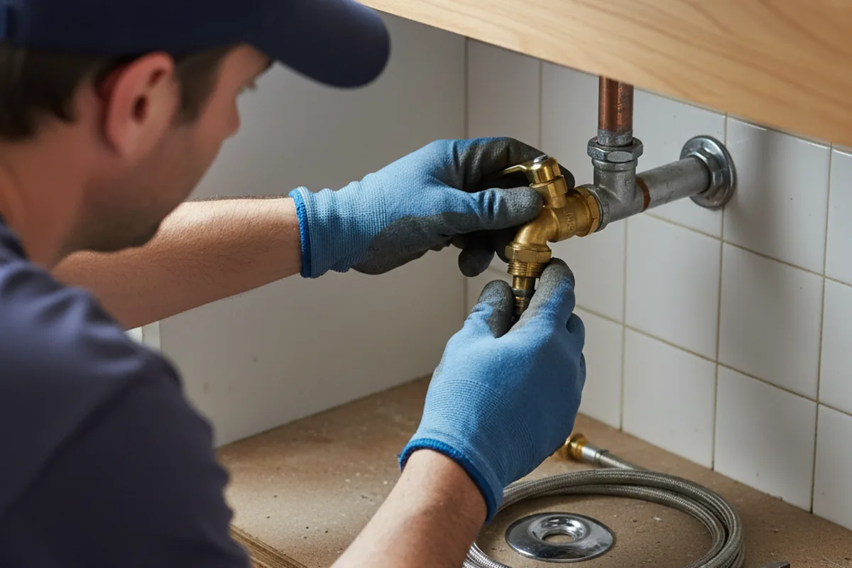 Shutoff valve and fitting work during Burst Pipe Repair in Litchfield